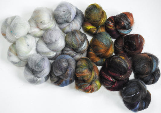 Good King Wenceslaus -Sparkle Sticklebatts (4.2 oz) -Cormo RamboX fleece, merino, silk, bamboo, silk noil, angelina