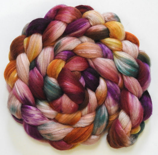 Lobelia Sackville-Baggins (5.7 oz) - Batt in a Braid #7 - Polwarth/ Manx / Mulberry silk/ Firestar (30/30/30/10)