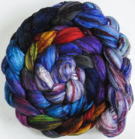 Twinkle Lights - Batt in a Braid #39 - Merino/ Mulberry Silk / Sari Silk (50/25/25)