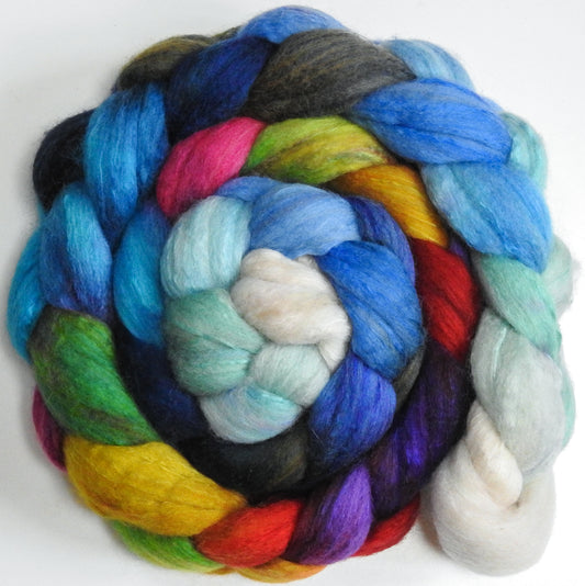 Twinkle Lights (5.6 oz) -Batt in a Braid #63 (Cormo/ CAMEL/ silk -60/20/20)