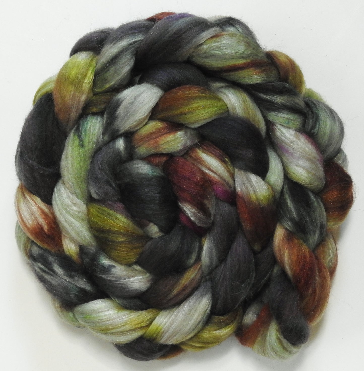 Istari (5.7 oz) - Batt in a Braid #7 - Polwarth/ Manx / Mulberry silk/ Firestar (30/30/30/10)