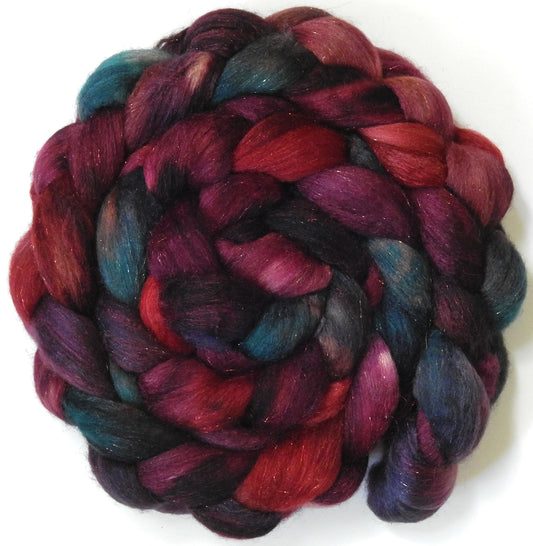 Boromir (5.7 oz) - Batt in a Braid #67 - Polwarth/Baby Camel/Tussah Silk/ Gold Stellina (40/25/25/10)