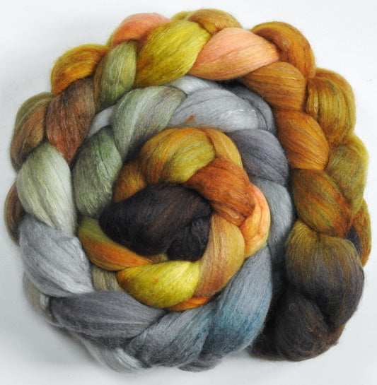 Tarnished (5.6 oz) -Batt in a Braid #63 (Cormo/ CAMEL/ silk -60/20/20)