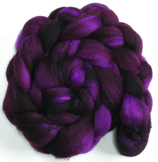 Pokeberry - Batt in a Braid #63 (Cormo/ CAMEL/ silk -60/20/20)