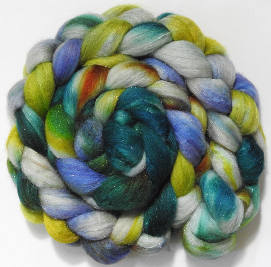 Withywindle (5.6 oz) - Batt in a Braid #67 - Polwarth/Baby Camel/Tussah Silk/ Gold Stellina (40/25/25/10)