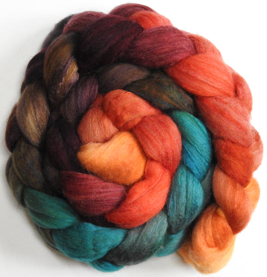 Smaug (5.5 oz) -Batt in a Braid #63 (Cormo/ CAMEL/ silk -60/20/20)