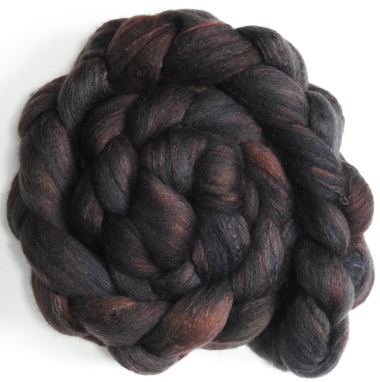 Gargoyle (5.6 oz) -Batt in a Braid #63 (Cormo/ CAMEL/ silk -60/20/20)