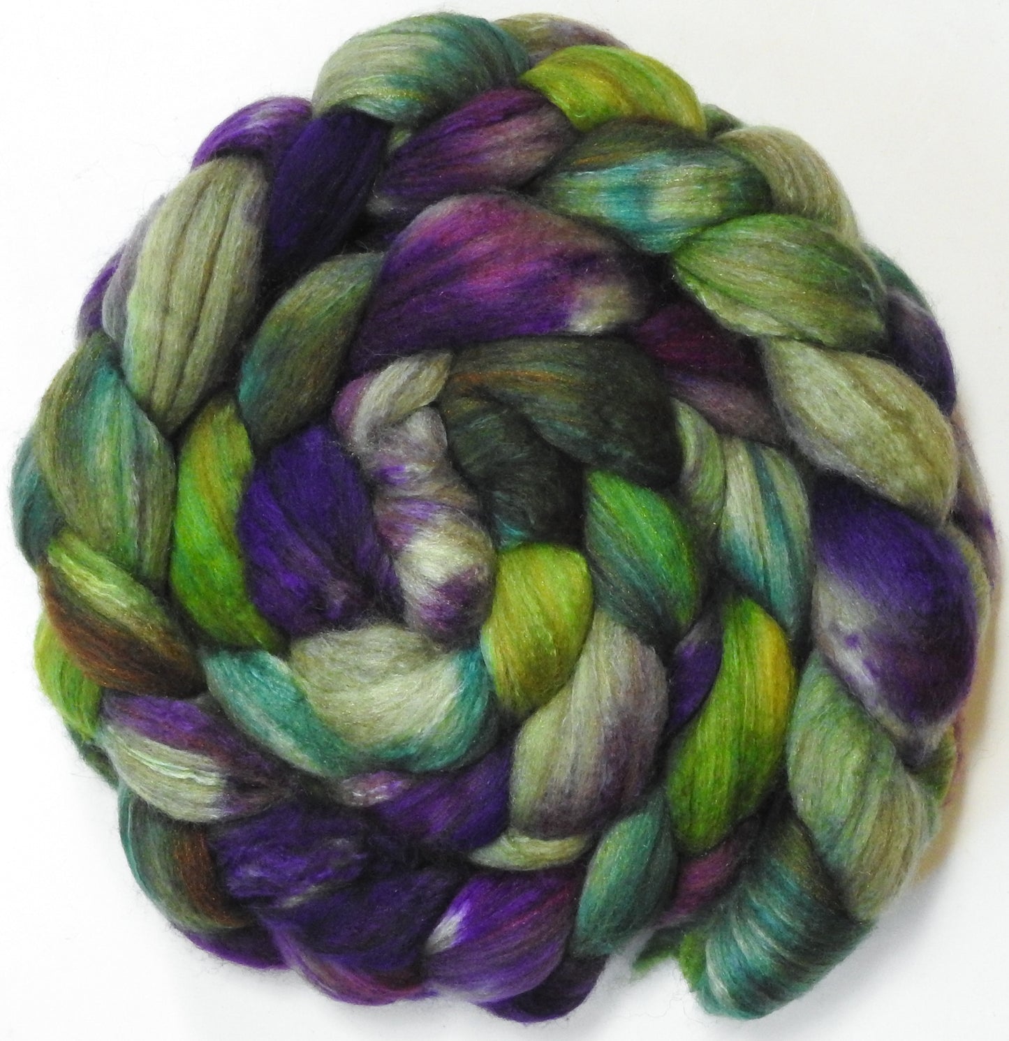 Kingsfoil (5.7 oz) - Batt in a Braid #7 - Polwarth/ Manx / Mulberry silk/ Firestar (30/30/30/10)
