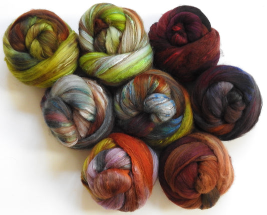 Fungus Among Us - Gradient Braid Set - 18.5 mic merino/ camel/ brown alpaca/ mulberry silk/ (40/20/20/20)