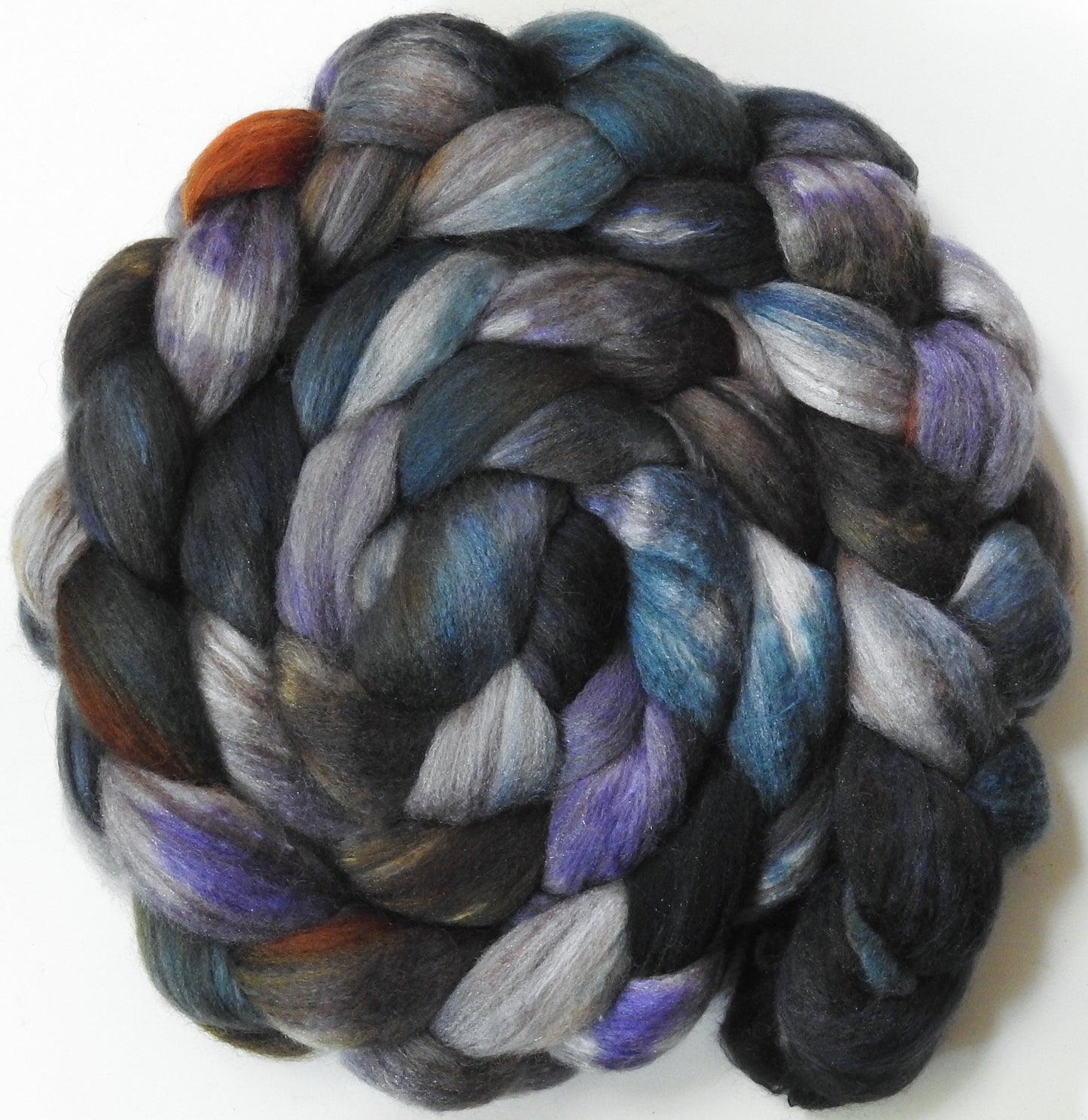 Oliphaunt (5.7 oz) - Batt in a Braid #7 - Polwarth/ Manx / Mulberry silk/ Firestar (30/30/30/10)