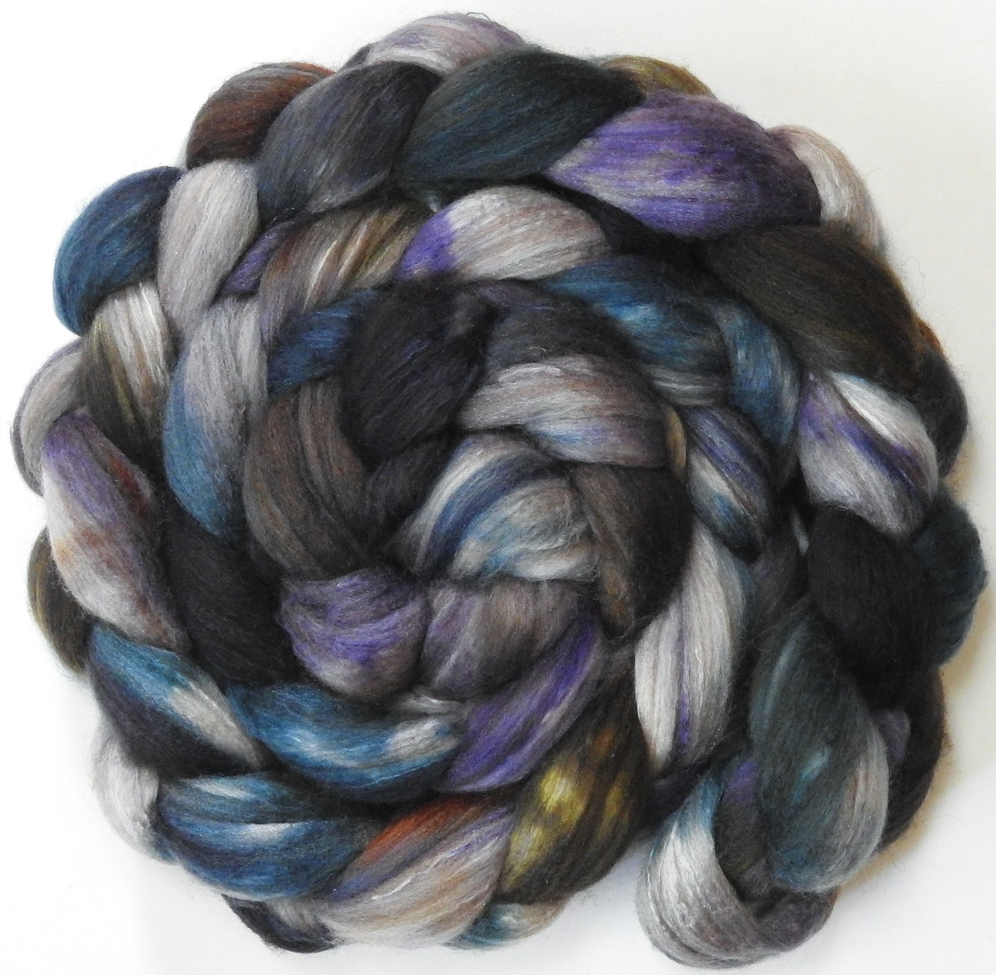 Oliphaunt (5.7 oz) - Batt in a Braid #7 - Polwarth/ Manx / Mulberry silk/ Firestar (30/30/30/10)