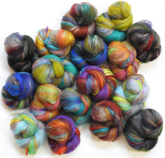 Czech Glass -NON-Sparkle Sticklebatts (4.2 oz)-Cormo RamboX fleece, YAK, merino, silk, silk noil