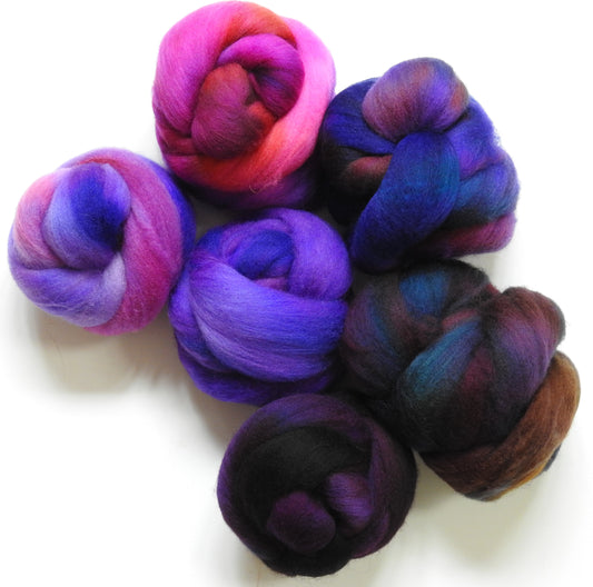 Crushed Pokeberries (8.8 oz) - Gradient Braid Set - Organic Polwarth