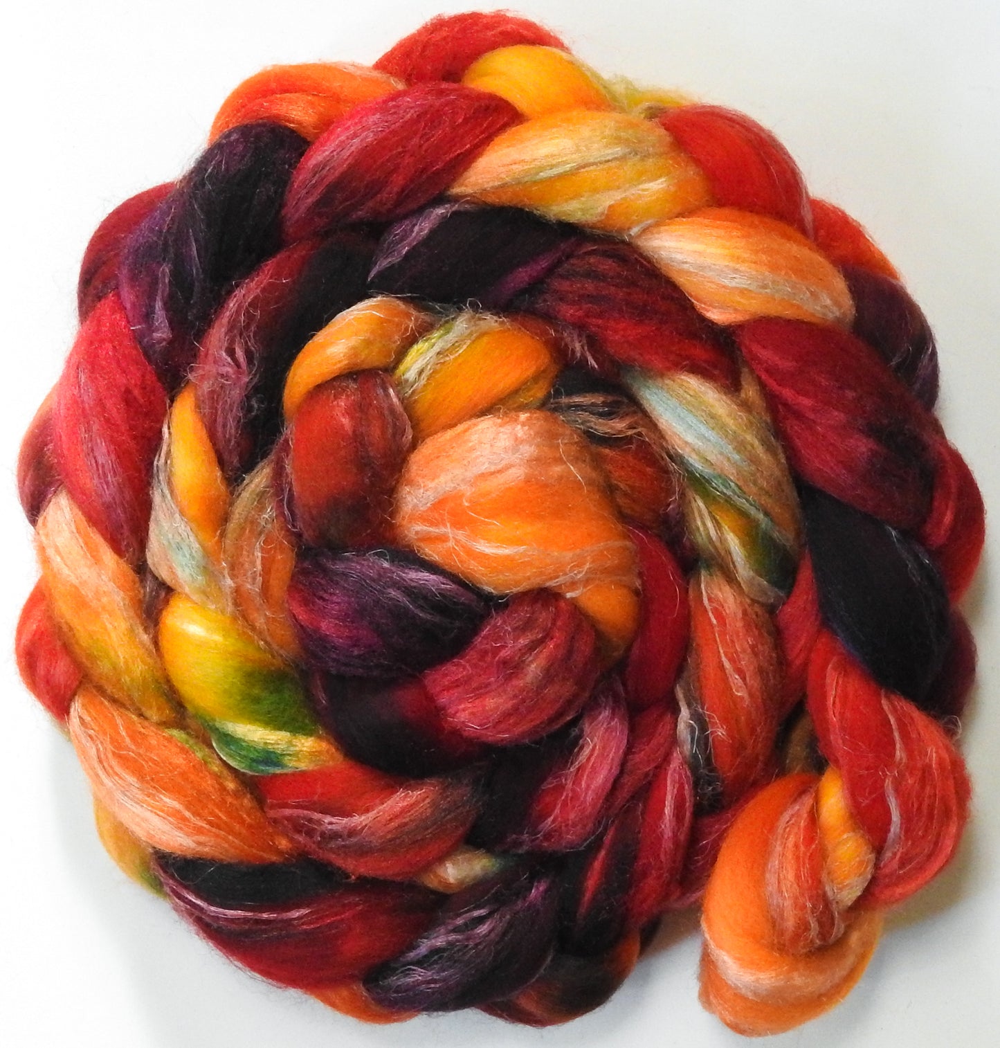 Dragon-fire (5.8 oz) - Merino/ Tussah Silk/ Natural Flax (50/25/25)