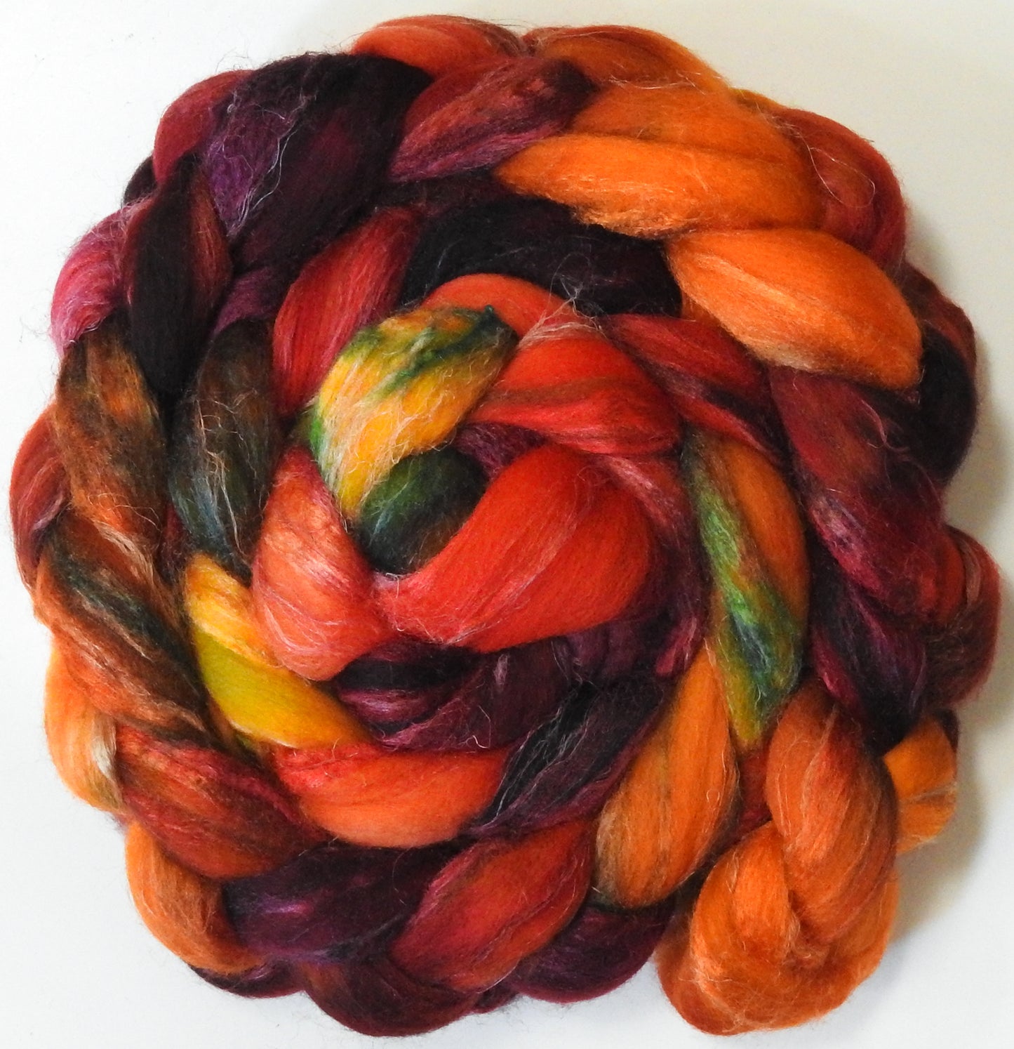Dragon-fire (5.8 oz) - Merino/ Tussah Silk/ Natural Flax (50/25/25)
