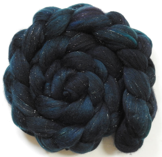 Bosphorus (5.2 oz) - Batt in a Braid #59- Merino/ Baby Camel/ black Tussah Silk/ Gold Stellina(40/25/25/10)