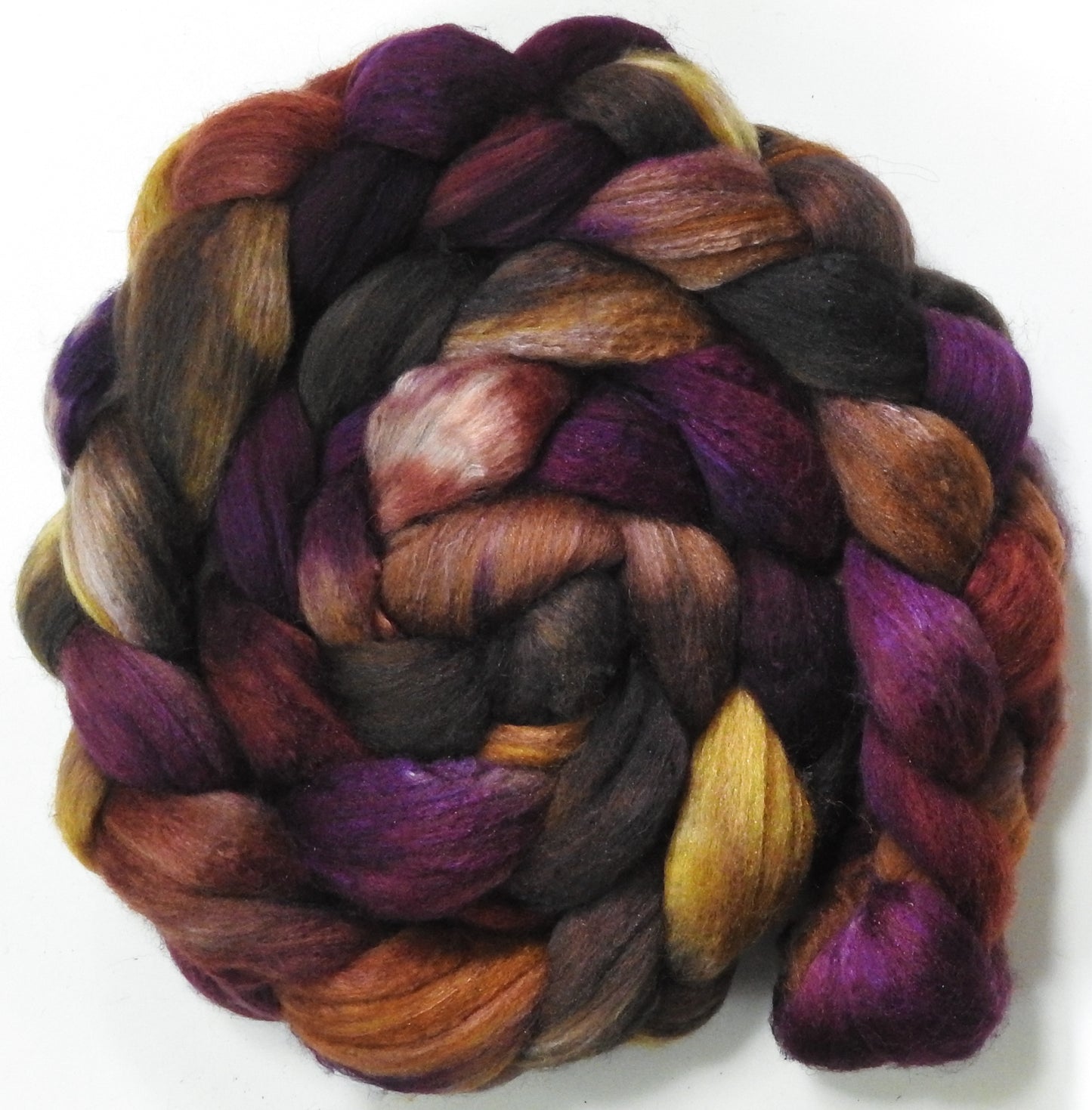 Dúnedain (5.7 oz) - Batt in a Braid #7 - Polwarth/ Manx / Mulberry silk/ Firestar (30/30/30/10)
