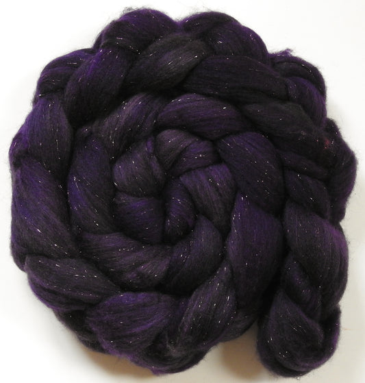 Lilibet (5.1 oz) - Batt in a Braid #59- Merino/ Baby Camel/ black Tussah Silk/ Gold Stellina(40/25/25/10)