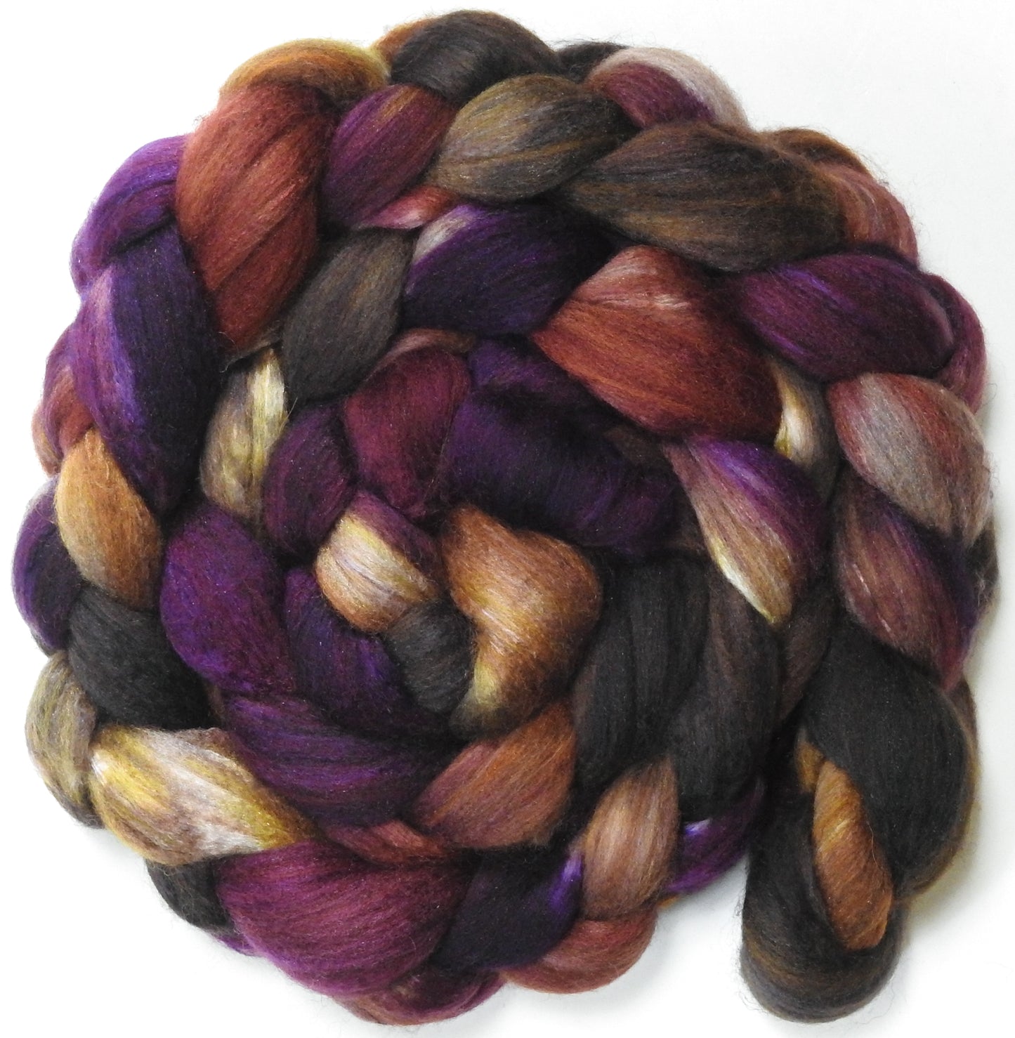 Dúnedain (5.7 oz) - Batt in a Braid #7 - Polwarth/ Manx / Mulberry silk/ Firestar (30/30/30/10)