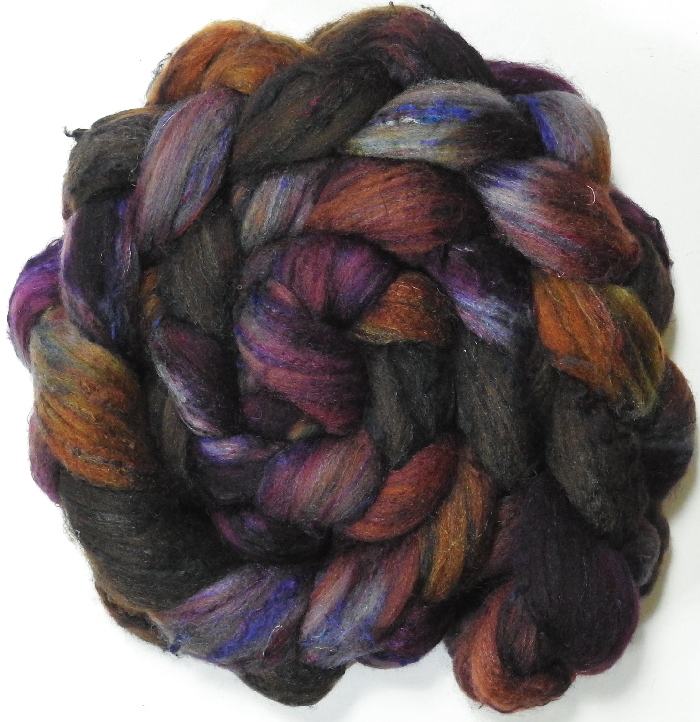 Dúnedain (5.7 oz) - Batt in a Braid #65 - Rambouillet/ Cormo / Sari  silk/ Tussah silk (40/25/25/10)