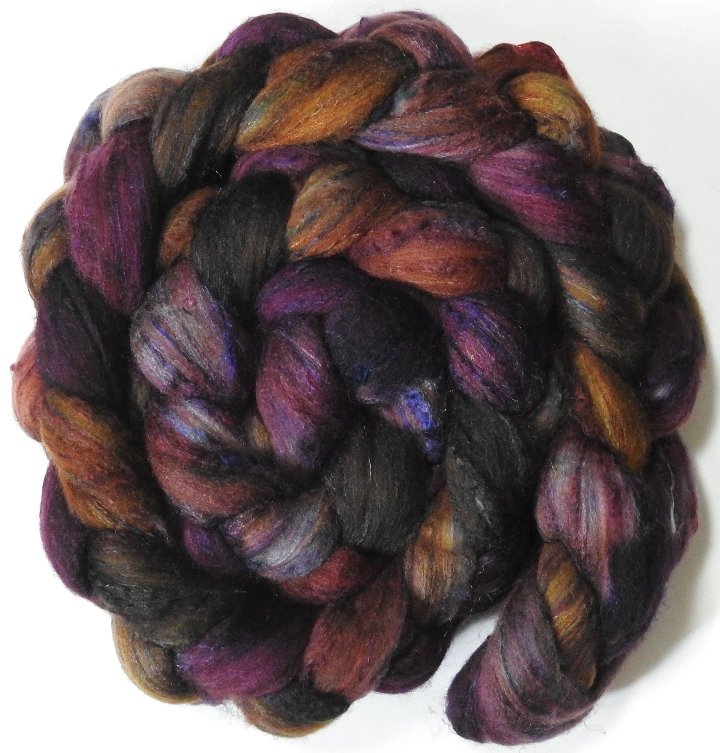 Dúnedain (5.7 oz) - Batt in a Braid #65 - Rambouillet/ Cormo / Sari  silk/ Tussah silk (40/25/25/10)