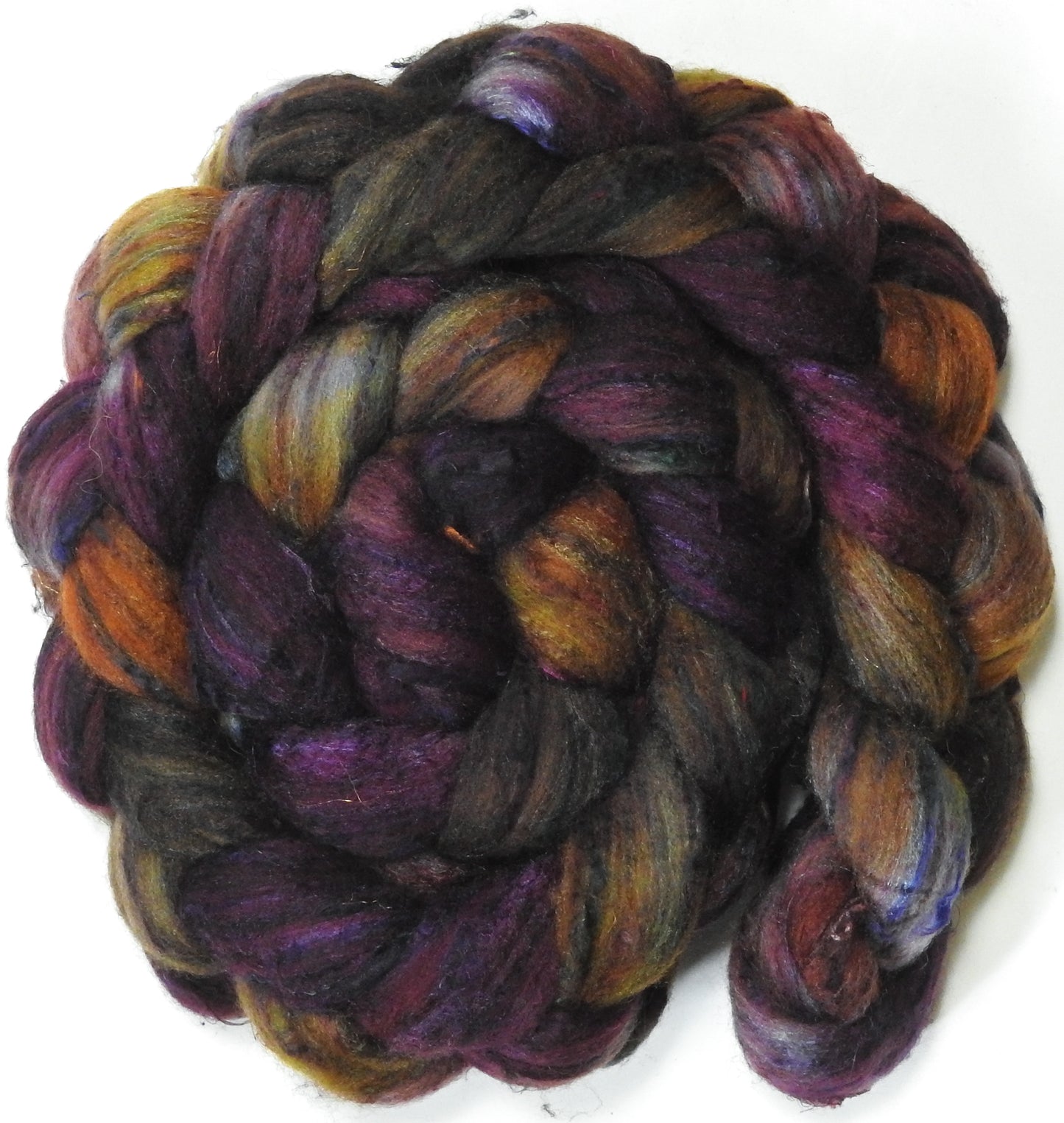 Dúnedain (5.7 oz) - Batt in a Braid #65 - Rambouillet/ Cormo / Sari  silk/ Tussah silk (40/25/25/10)