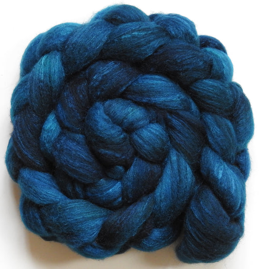 Bosphorus (5.9 oz)-Batt in a Braid #27- Lt. Grey Shetland/ Falkland Merino / tussah silk (50/25/25)