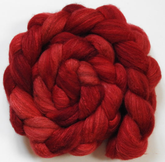 Holly Berry (5.7 oz)-Batt in a Braid #27- Lt. Grey Shetland/ Falkland Merino / tussah silk (50/25/25)