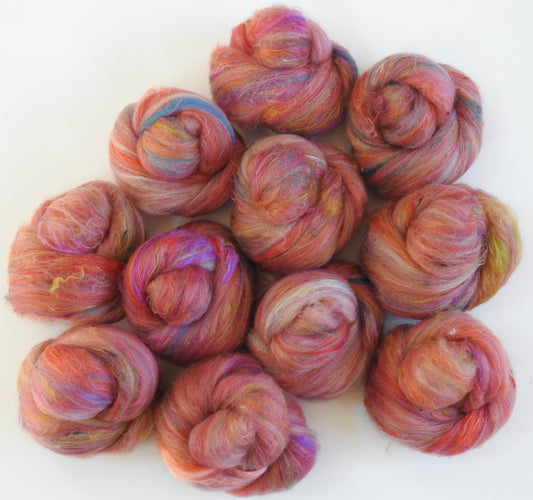 Amaryllis - NON-Sparkle Sticklebatts (3.6 oz) - Merino, silk, sari silk, tweed blend, FLAX, and various add-ins from previous batts!