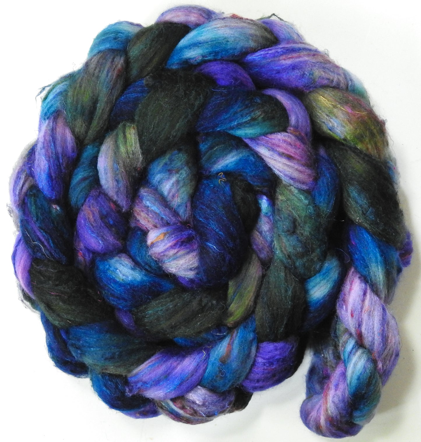 Arwen Evenstar (5.7 oz) - Batt in a Braid #65 - Rambouillet/ Cormo / Sari  silk/ Tussah silk (40/25/25/10)