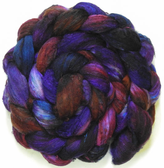 The House of the Stewards (5.8 oz) - Batt in a Braid #65 - Rambouillet/ Cormo / Sari  silk/ Tussah silk (40/25/25/10)