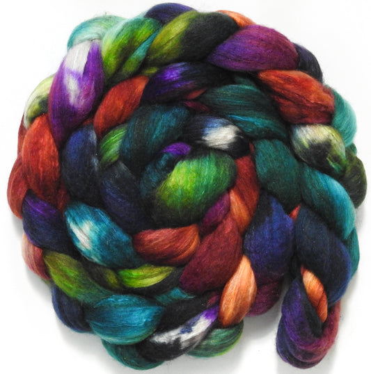 Bag End (5.8 oz) - Batt in a Braid #7 - Polwarth/ Manx / Mulberry silk/ Firestar (30/30/30/10)