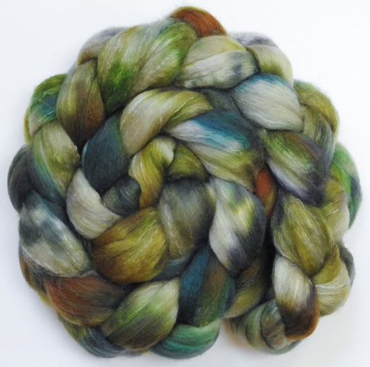 Edamame (5.6 oz) -Batt in a Braid #63 (Cormo/ CAMEL/ silk -60/20/20)