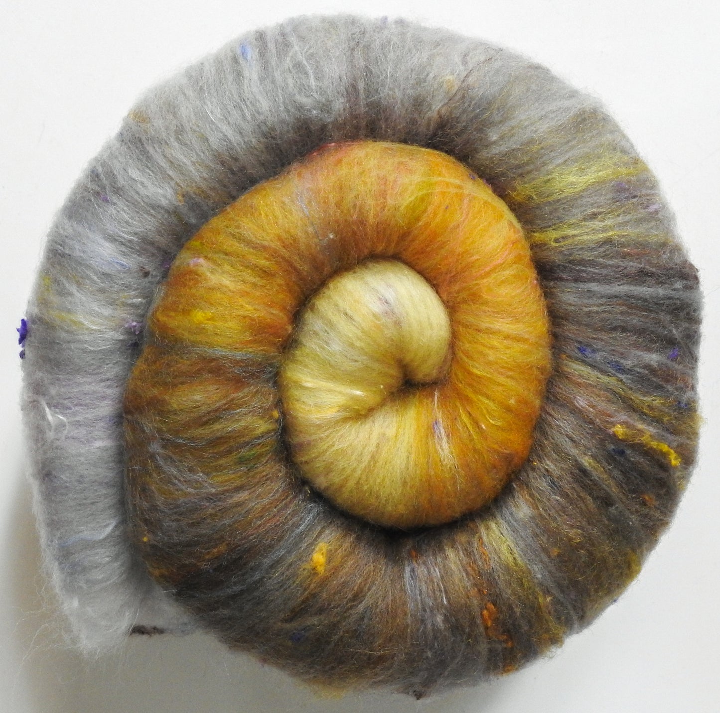 The Two Trees of Valinor (4 oz) -Sparkle and Non-Sparkle Roly-poly batt -Haunui fleece; merino, silk, bamboo, silk noil (Angelina in the sparkle variety)