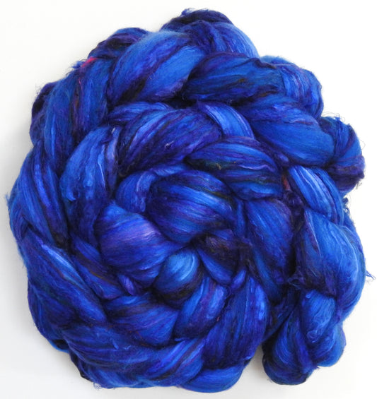Delft Blue (5.6 oz) - Batt in a Braid #39 - Merino/ Mulberry Silk / Sari Silk (50/25/25)