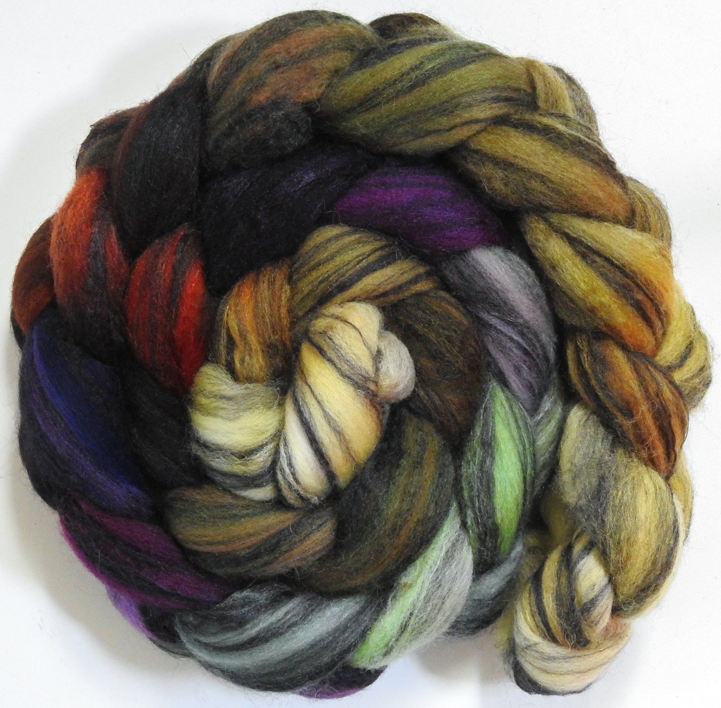 Journeys (5.7 oz) - Batt in a Braid #68 - Lt. Grey Shetland/ Falkland Merino / Black tussah silk (45/30/25)