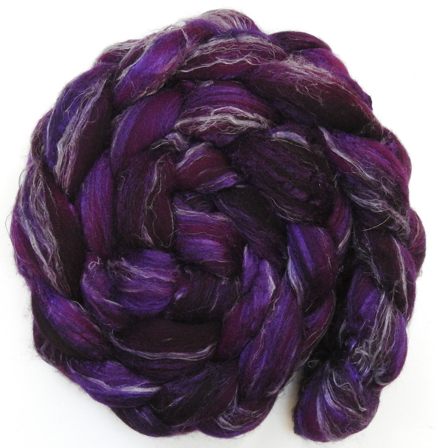Aubergine - Merino/ Tussah Silk/ Natural Flax (50/25/25)