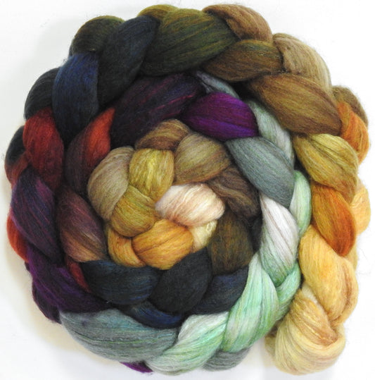 Journeys (5.7 oz) - Batt in a Braid #7 - Polwarth/ Manx / Mulberry silk/ Firestar (30/30/30/10)
