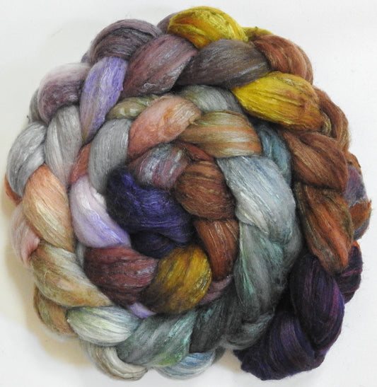 Lady Éowyn (5.7 oz) - Batt in a Braid #66 - Cormo/ Tussah Silk / Silk Slubs(60/25/15)