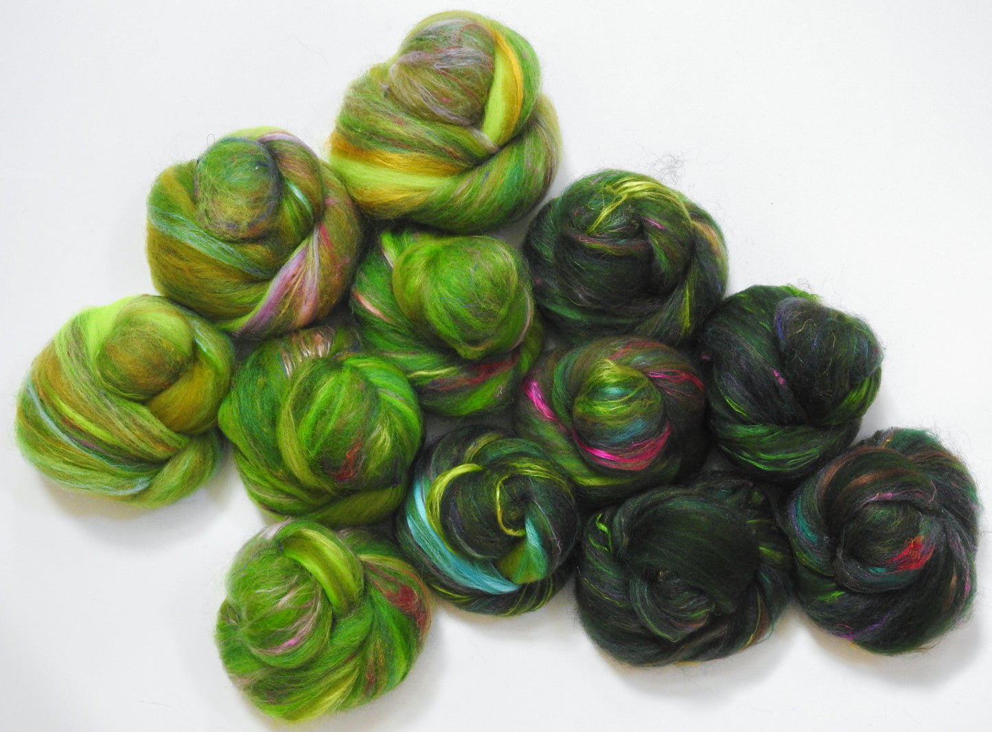 Party Business - NON-Sparkle Sticklebatts - CVM/Rambou/Border Leicester X fleece, merino, silk, FLAX, tweed blend, CAMEL, silk, sari silk, bamboo