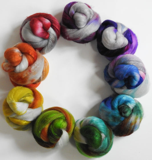 Roy G Biv (with a side of Clouds) -Gradient Set - Polwarth / Tussah silk (85/15)