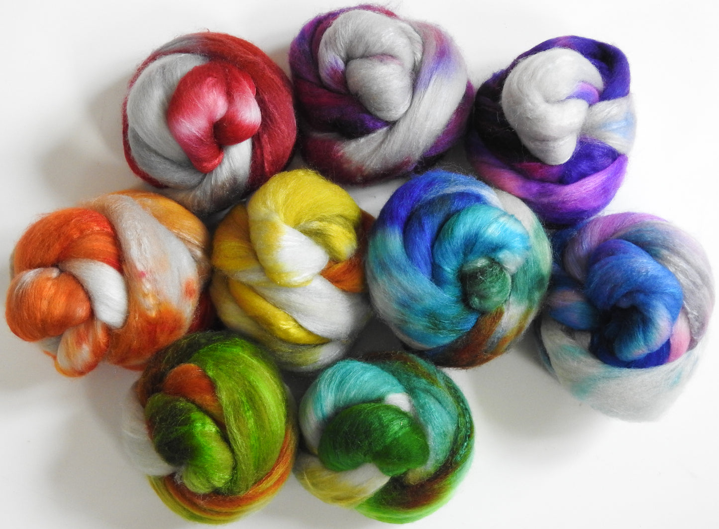 Roy G Biv (with a side of Clouds) -Gradient Set - Polwarth / Tussah silk (85/15)