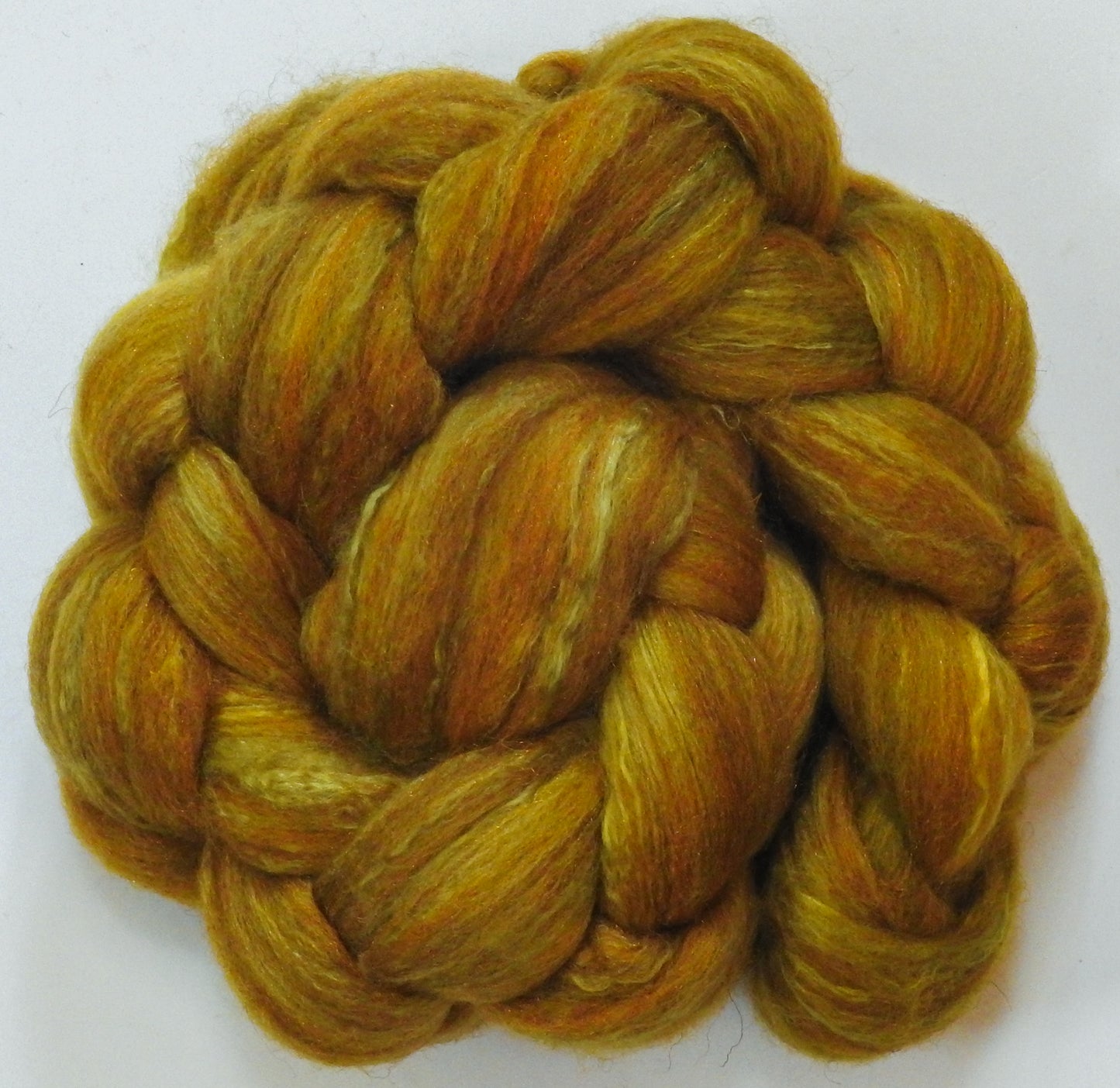 Goldenrod - Batt in a Braid #7 - Polwarth/ Manx / Mulberry silk/ Firestar (30/30/30/10)