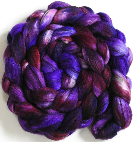 Butterfly Bush (5.7 oz.) - Batt in a Braid #9 - Superfine Merino/ Mulberry Silk / Black Alpaca (50/40/10)
