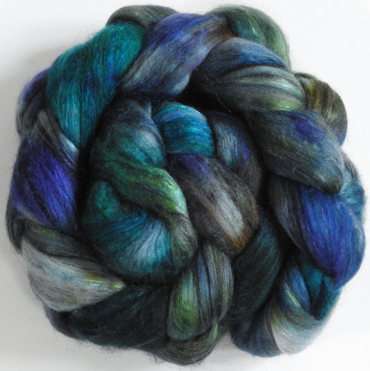 Nor'easter (2.2 oz.) - Batt in a Braid #9 - Superfine Merino/ Mulberry Silk / Black Alpaca (50/40/10)