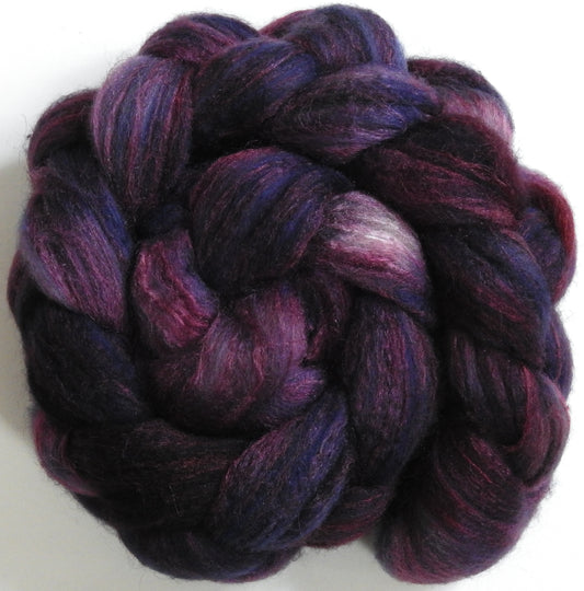 Banshee (4.4 oz)-Batt in a Braid #27- Lt. Grey Shetland/ Falkland Merino / tussah silk (50/25/25)