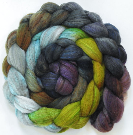 Symbiosis (5.6 oz) - Batt in a Braid #7 - Polwarth/ Manx / Mulberry silk/ Firestar (30/30/30/10)