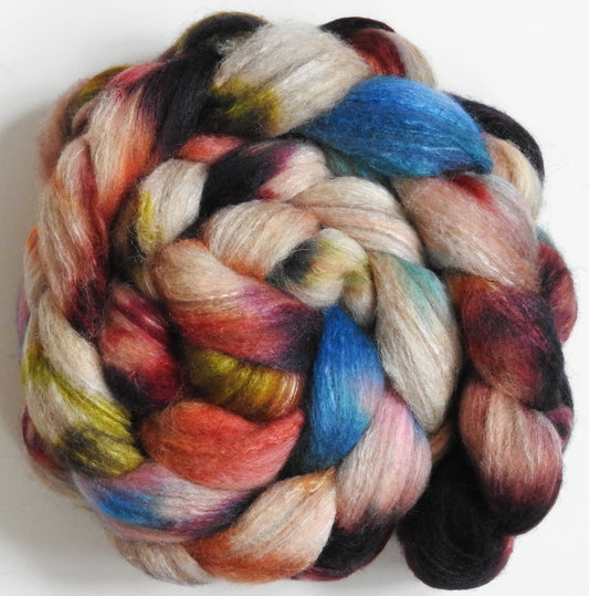 Tempest in a Teapot (5.7 oz)-Batt in a Braid #27- Lt. Grey Shetland/ Falkland Merino / tussah silk (50/25/25)