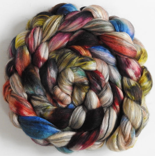 Tempest in a Teapot (5.7 oz.) - Batt in a Braid #9 - Superfine Merino/ Mulberry Silk / Black Alpaca (50/40/10)