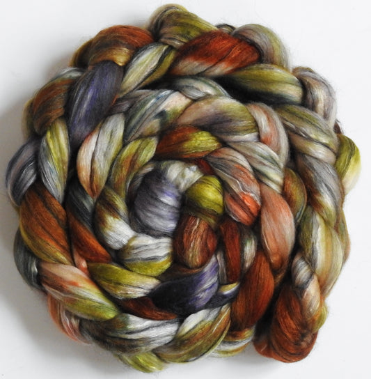 Back in the Saddle (5.7 oz.) - Batt in a Braid #9 - Superfine Merino/ Mulberry Silk / Black Alpaca (50/40/10)